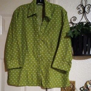 JoAnna Green Polka Dot Blouse